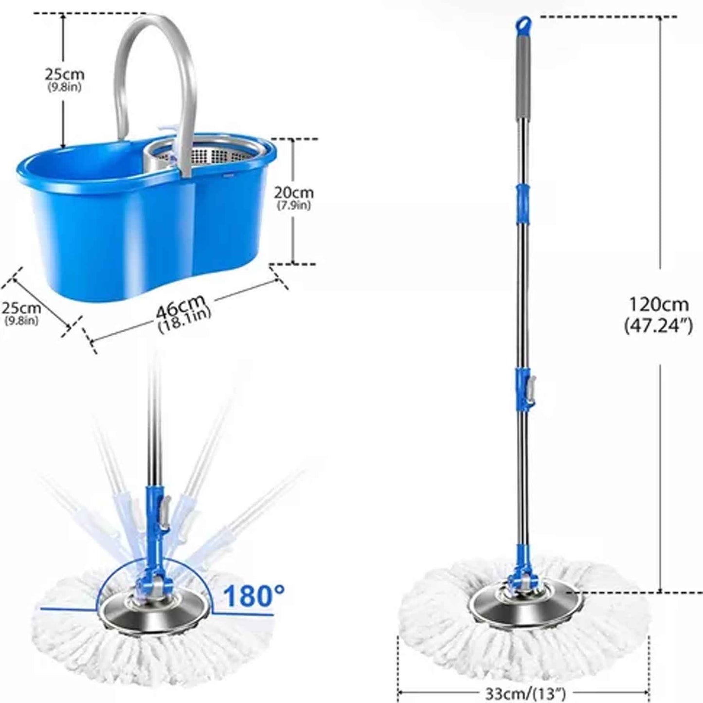 Mopa Trapeador Giratoria 360 Metalica